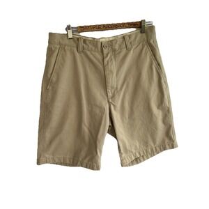 Men's Gap Khaki's Shorts Beige Relaxed Fit Cottagecore Size 33 Inch High Waist